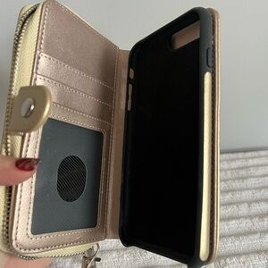 Gold Basket weave phone case/wallet wristlette.